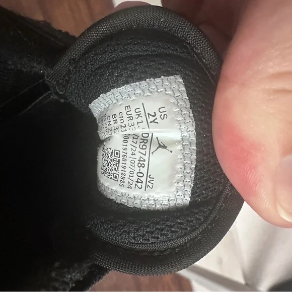 Jordan AJ 1 Low ALT Nike Black and Blue Sneakers with White Accents Velcro - Picture 6 of 7